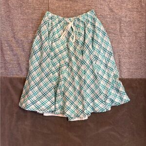 Plaid A-Line Skirt in Blue and White